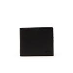 Lacoste męski klasyczny portfel na trzy karty o teksturze drobnej piki