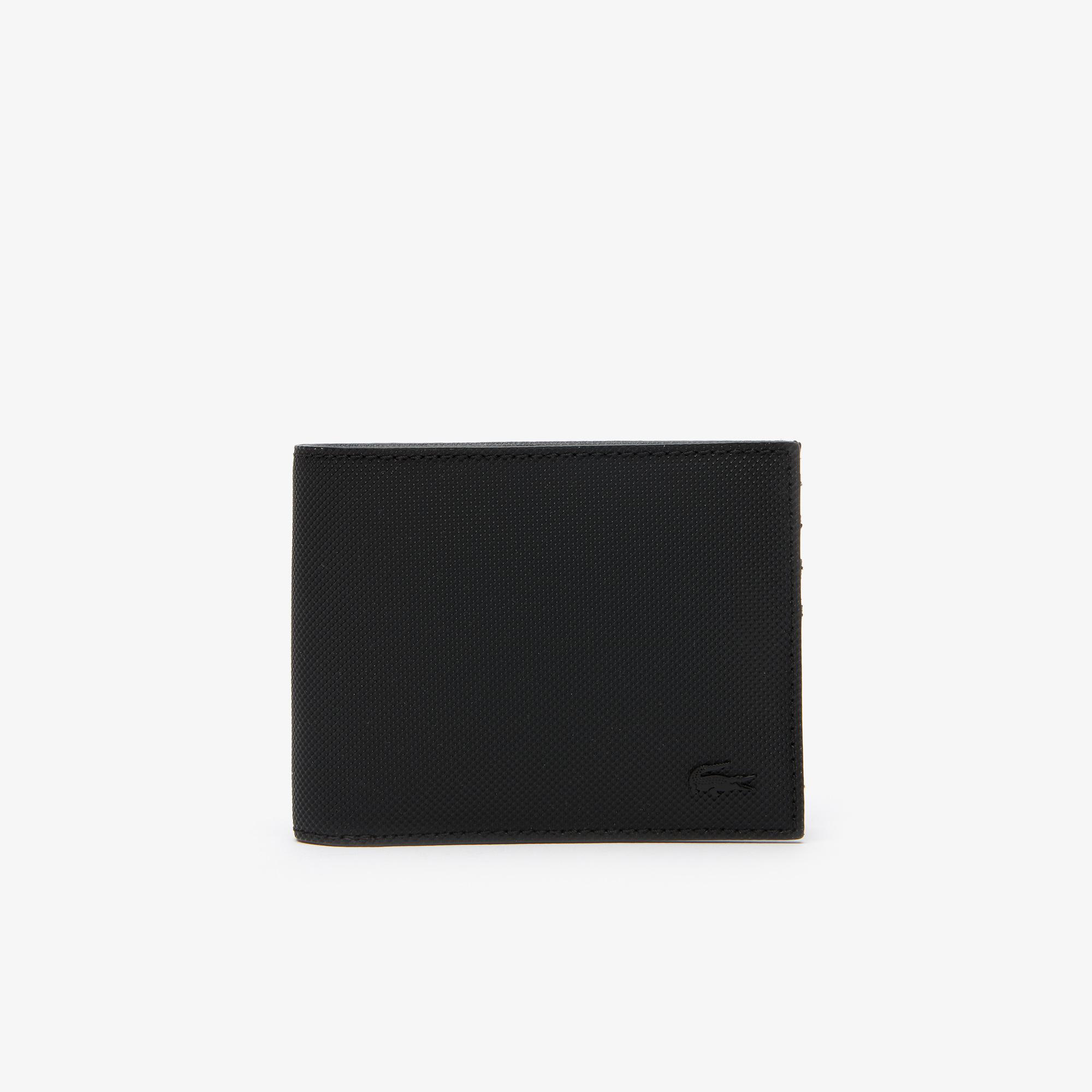 Lacoste męski klasyczny portfel na 6 kart o teksturze drobnej piki
