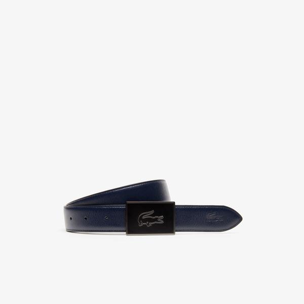 Lacoste Men's Reversible Leather Belt And 2 Buckles Gift Set