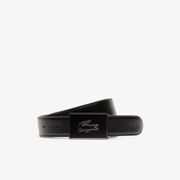 Lacoste Men's Reversible Leather Belt And 2 Buckles Gift Set
