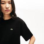 Lacoste damski T-shirt z bawełny klasy premium z okrągłym dekoltem