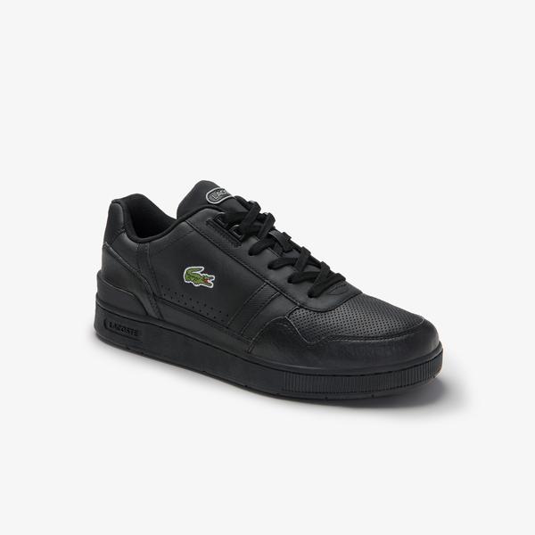 Lacoste Men's T-Clip Leather and Synthetic Sneakers