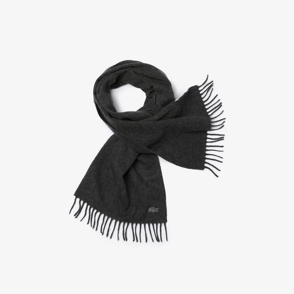 Lacoste Men's Fringed Rectangular Wool And Cashmere Blend Scarf