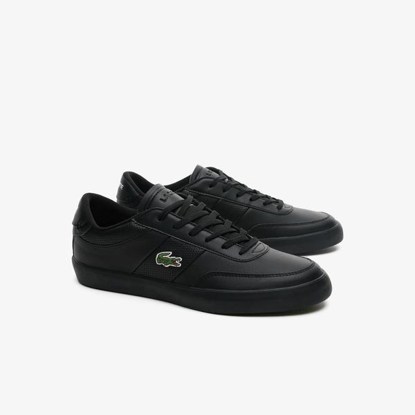 Lacoste Men's Court-Master Leather and Synthetic Perforated Trainers