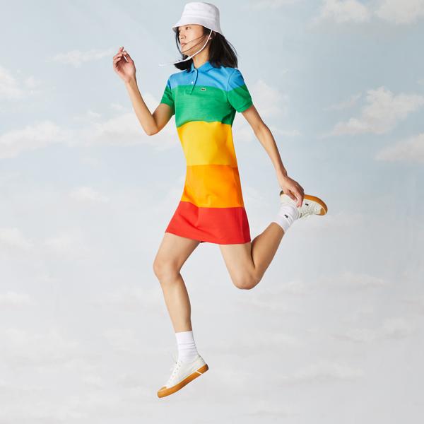 Lacoste x Polaroid Women’s Striped Cotton Piqué Polo Dress