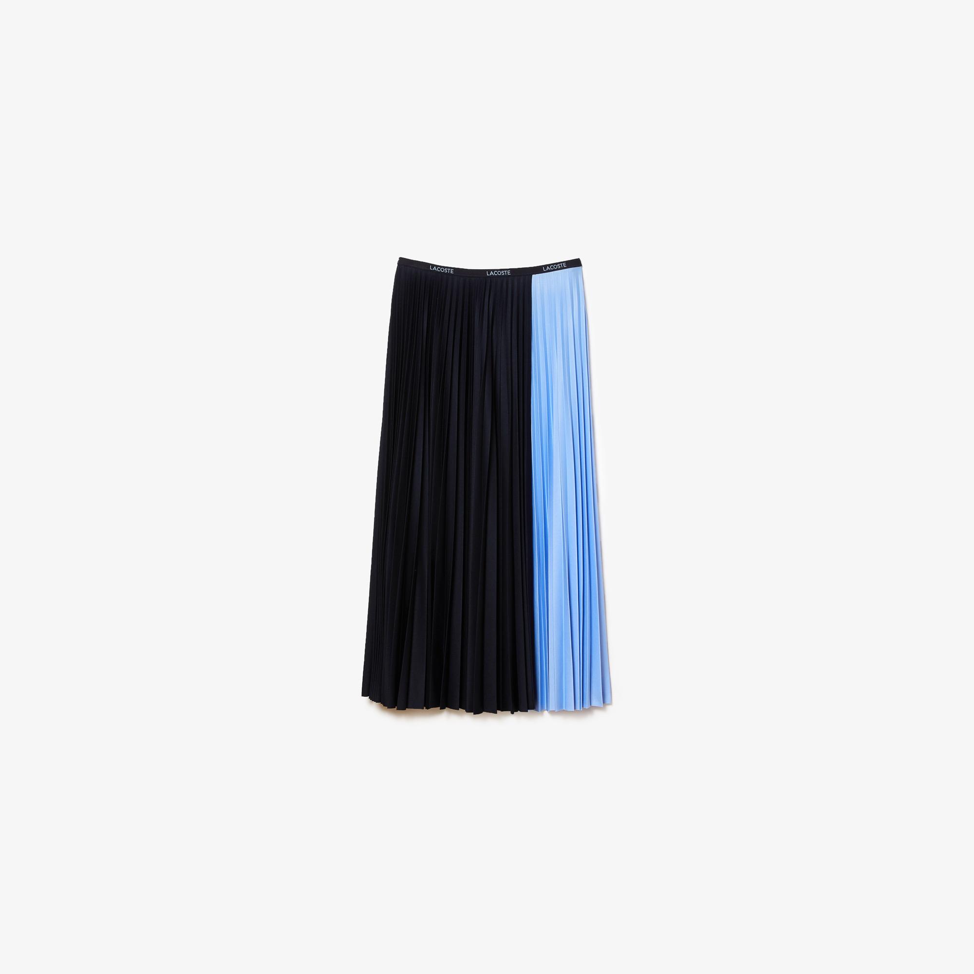 Lacoste Damska plisowana spódnica midi w bloki kolorystyczne