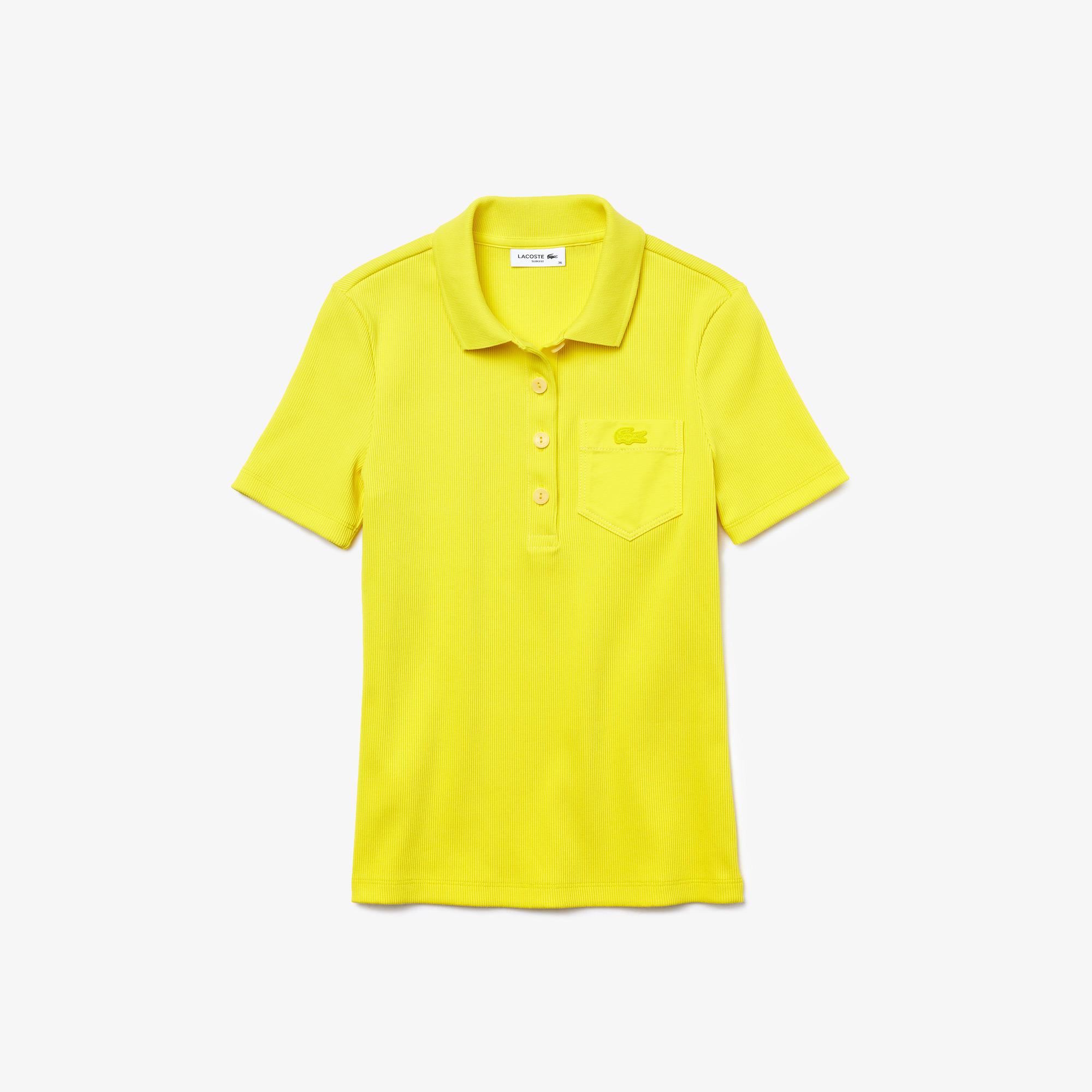 Lacoste Damska koszulka polo Slim Fit z bawełny prążkowanej