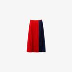 Lacoste Damska plisowana spódnica midi w bloki kolorystyczne