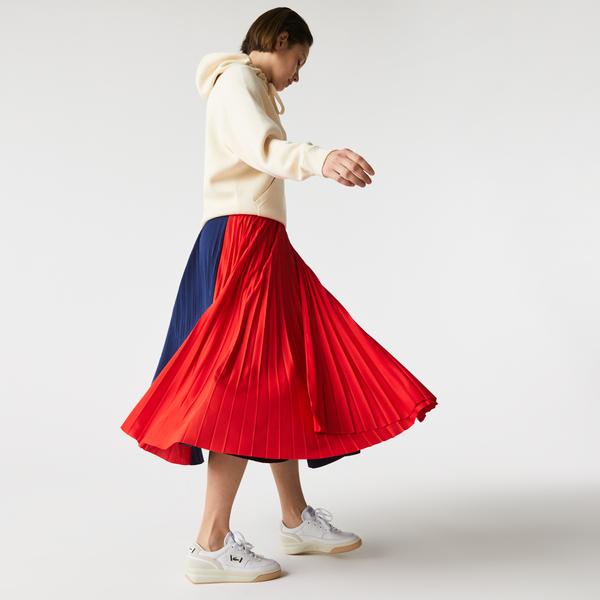 Lacoste Women’s Mid-Length Colourblock Pleated Skirt