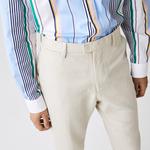Lacoste Męskie spodnie Slim Fit z mieszanki bawełny i lnu
