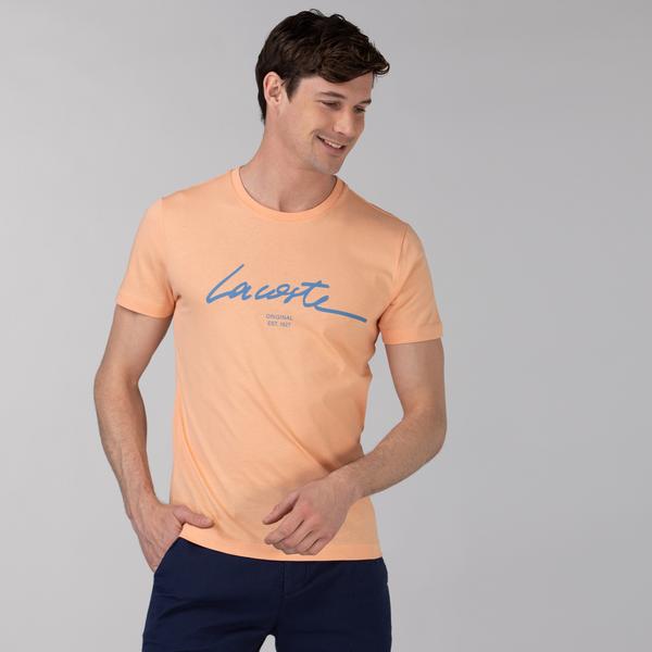 Lacoste Men’s Crew Neck Print Lettering Cotton T-shirt