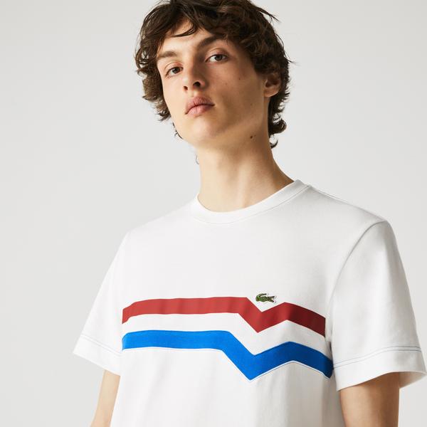 Lacoste Men’s Made In France Striped Organic Cotton T-Shirt