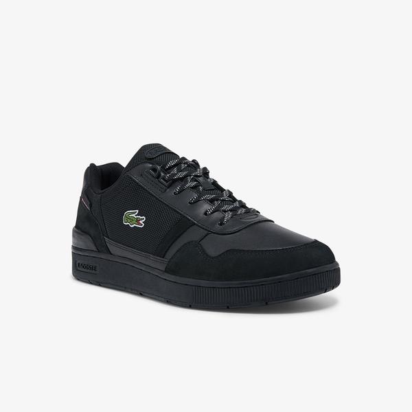 Lacoste Men's T-Clip Leather and Textile Sneakers