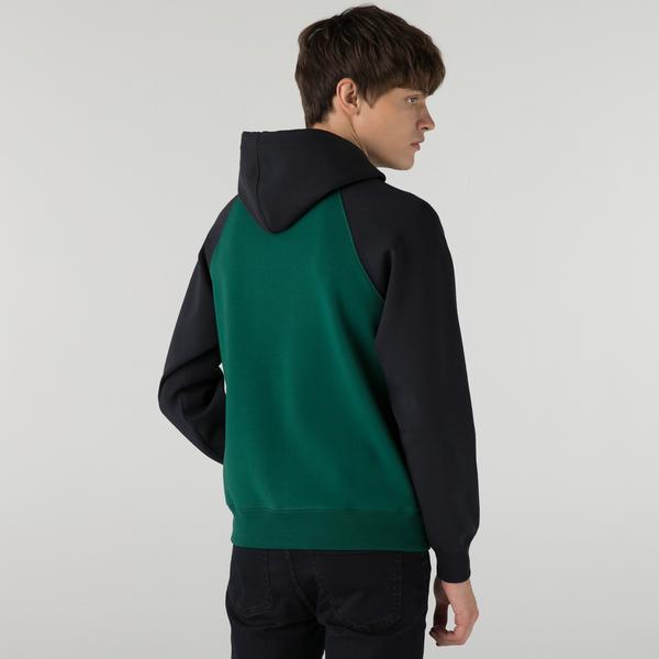 Lacoste Men’s Bicolor Hooded Contrast Zip Pocket Sweatshirt