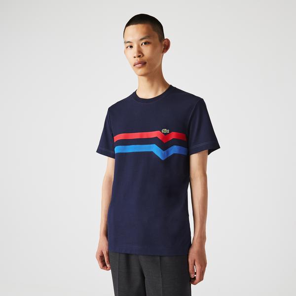 Lacoste Men’s Made In France Striped Organic Cotton T-Shirt