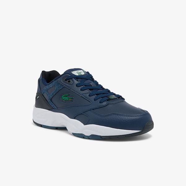 Lacoste Men's Storm 96 Lo Synthetic and Leather Sneakers