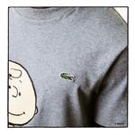 Lacoste x Peanuts Męski T-shirt z organicznej bawełniany z okrągłym dekoltem