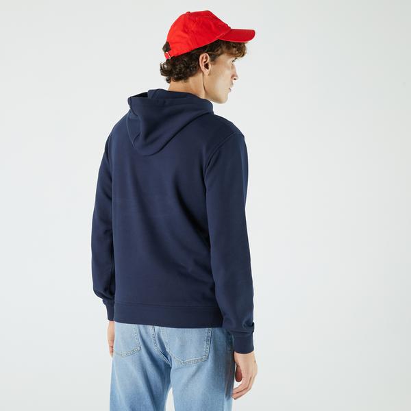Lacoste Men’s Hooded Print Sleeve Fleece Sweatshirt
