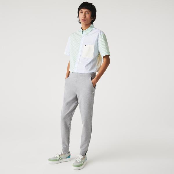 Lacoste Men’s Slim Fit Heathered Cotton Blend Tracksuit Trousers