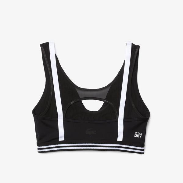 Lacoste Women’s  SPORT Contrast Accents And Cut-Outs Sports Bra