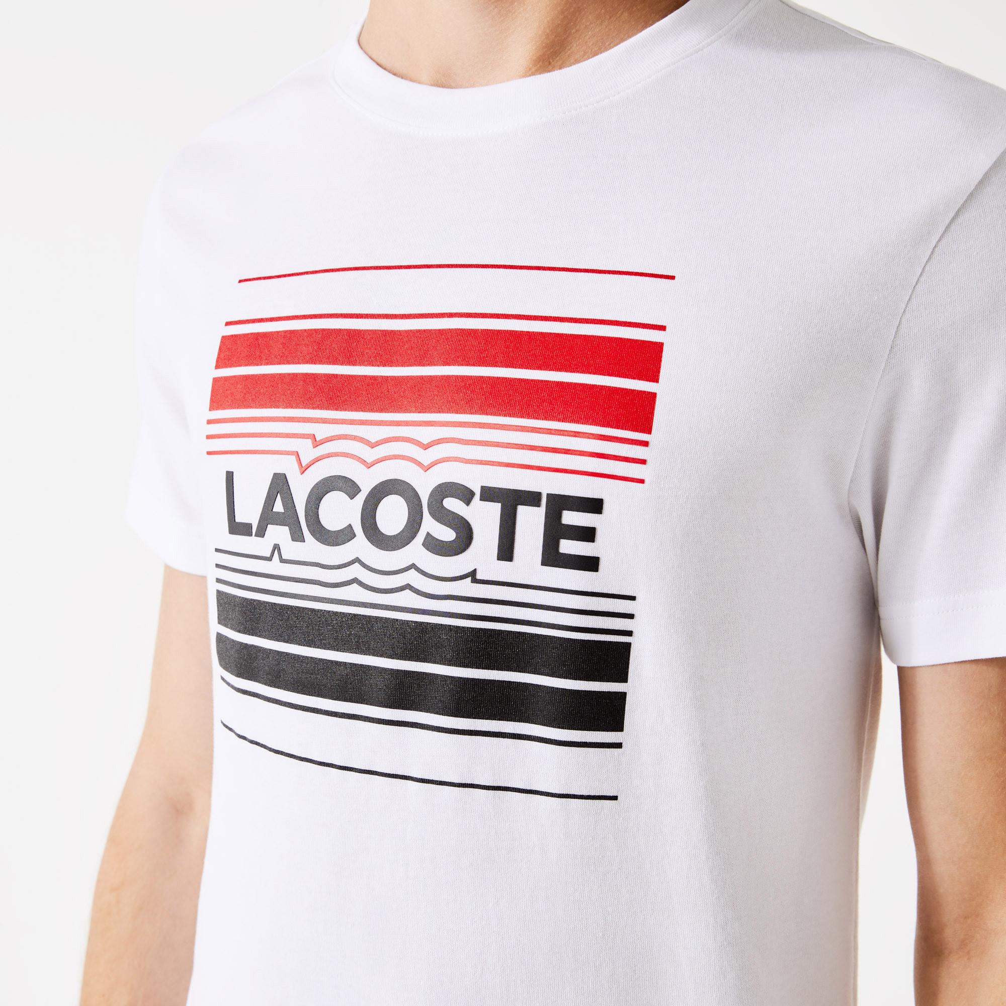 Lacoste Koszulka męska SPORT ze stylizowanym drukowanym logo z bawełny organicznej
