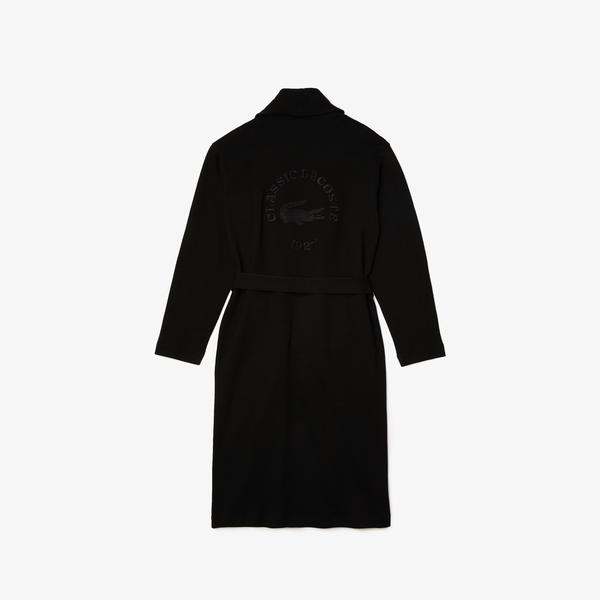 Lacoste Men’s Loose Fit Long Textured Cotton Knit Robe