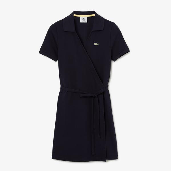 Lacoste Women’s  L!VE Stretch Cotton Piqué Wraparound Polo Dress