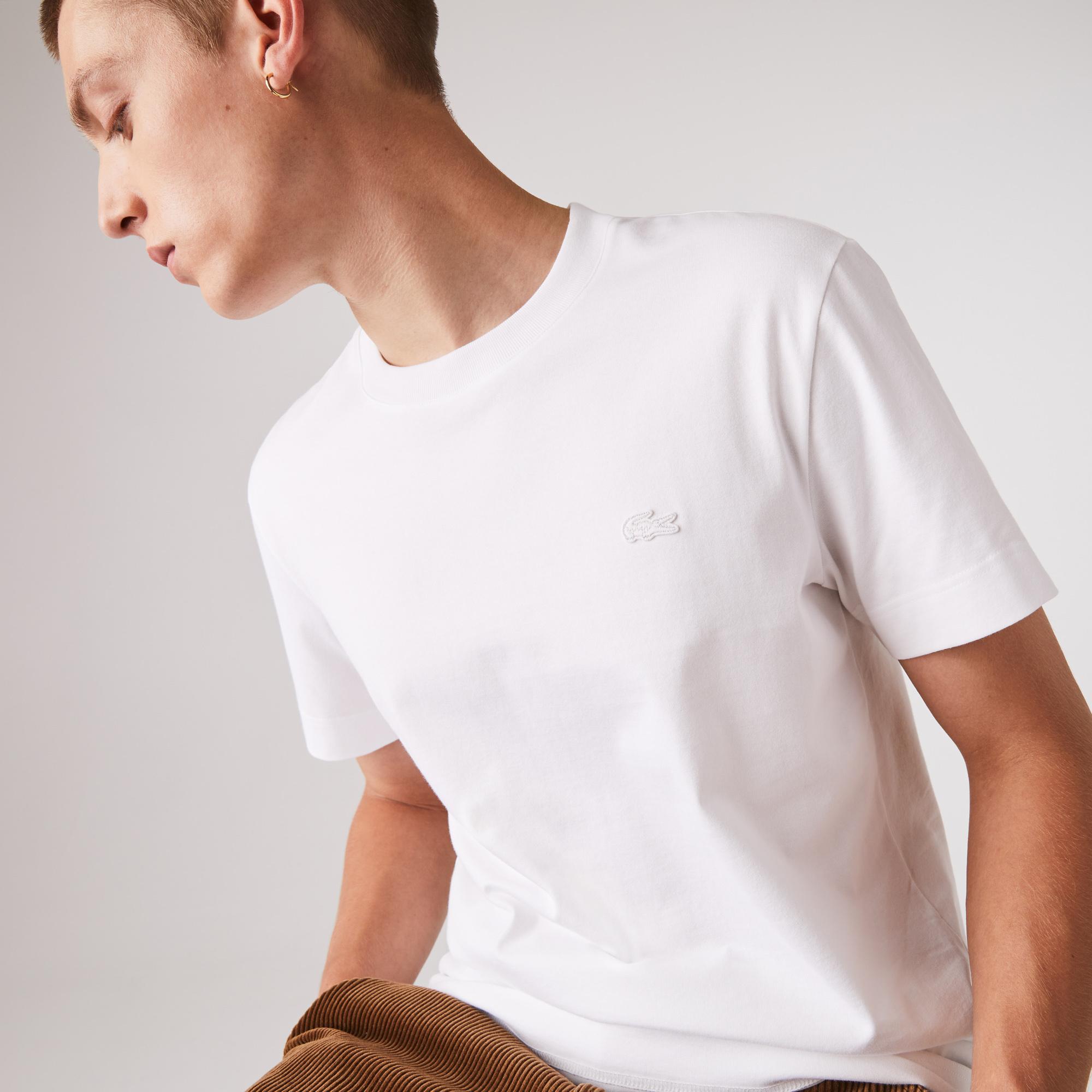 Lacoste Męski Bawełniany T-Shirt Z Okrągłym Wycięciem Pod Szyją