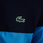 Lacoste SPORT Męska koszulka polo w paski z zamkiem błyskawicznym pod szyją z elastycznej piki do gry w golfa