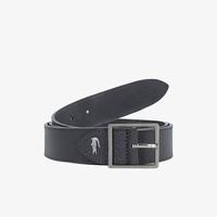 Lacoste Męski Dwustronny Pasek Z Ziarnistej Skóry Z Grawerowaną KlamrąE47