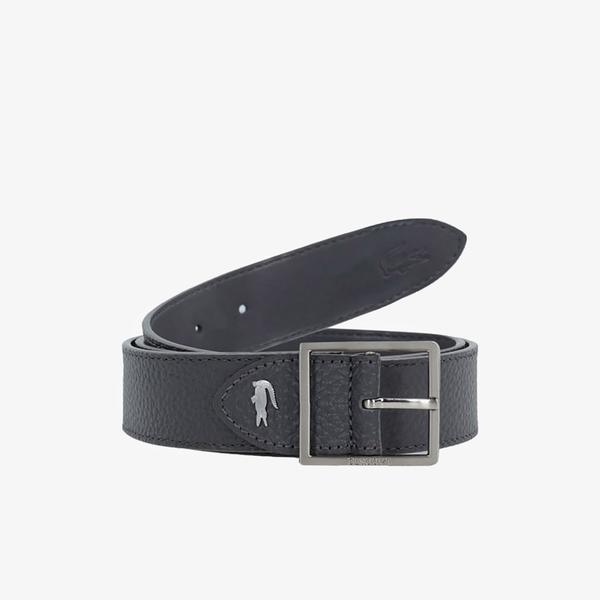 
Lacoste Men's Reversible Grain Leather Belt With Engraved Buckle