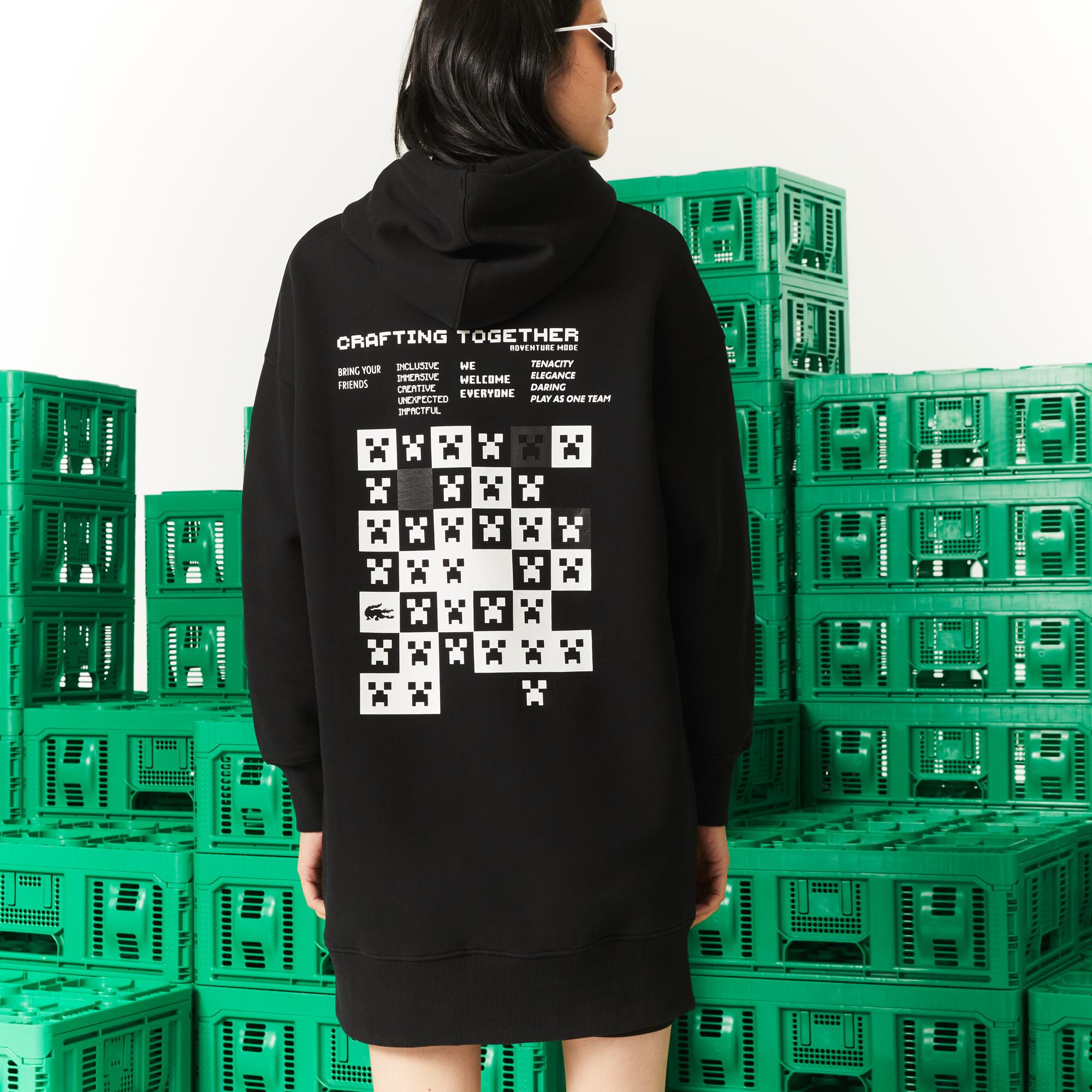  Lacoste Damska sukienka z kapturem L!VE Collab Minecraft z bawełny organicznej