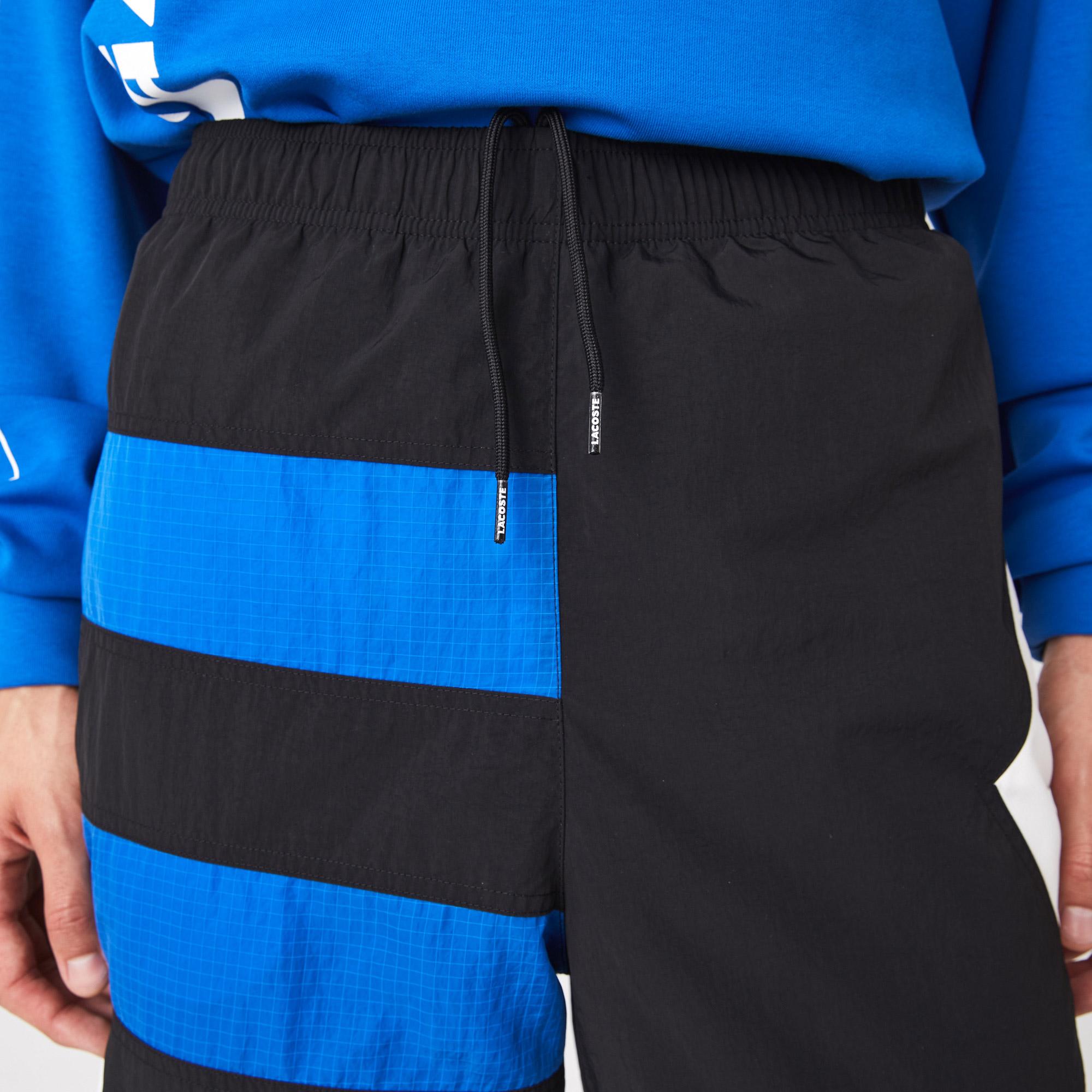 Lacoste męskie wodoodporne spodnie sportowe z efektem patchworku