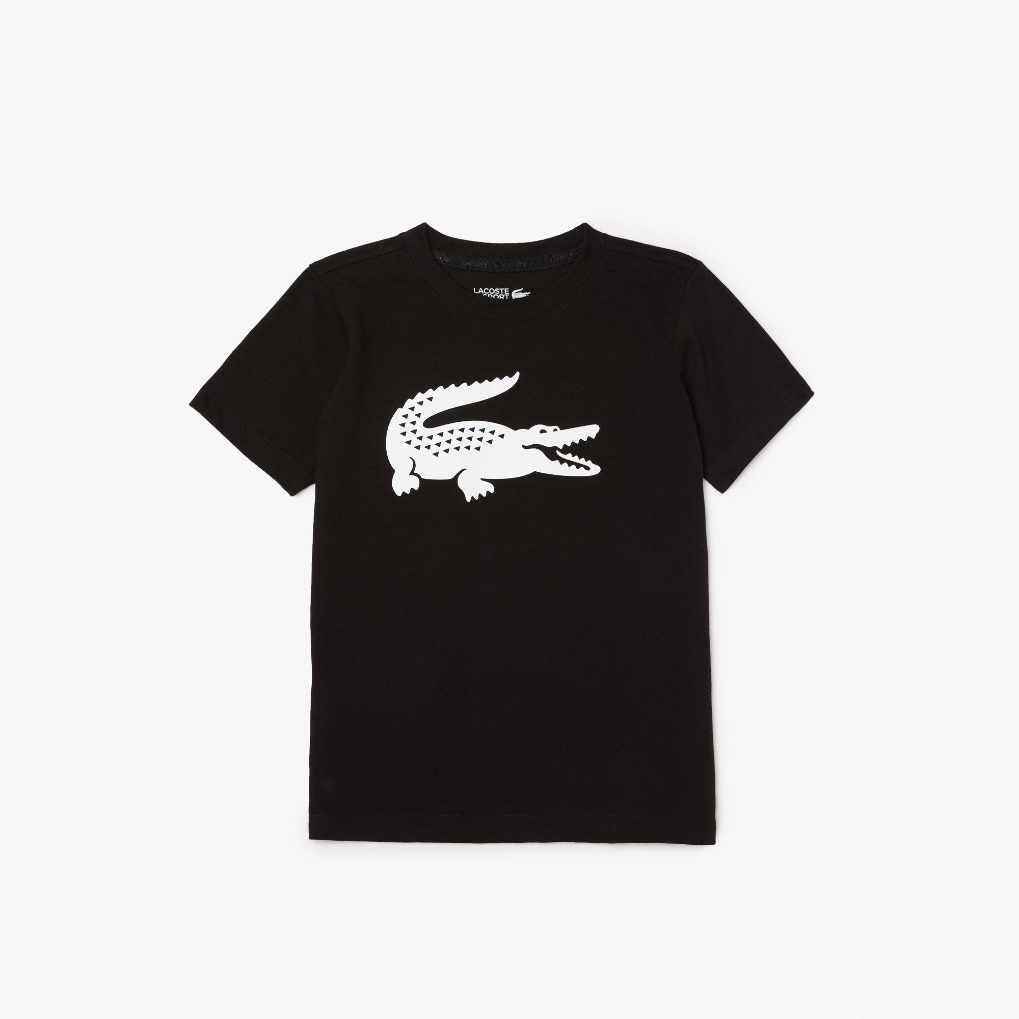 Lacoste dziecięcy T-shirt tenisowy z dżerseju technicznego z dużym logo krokodyla SPORT