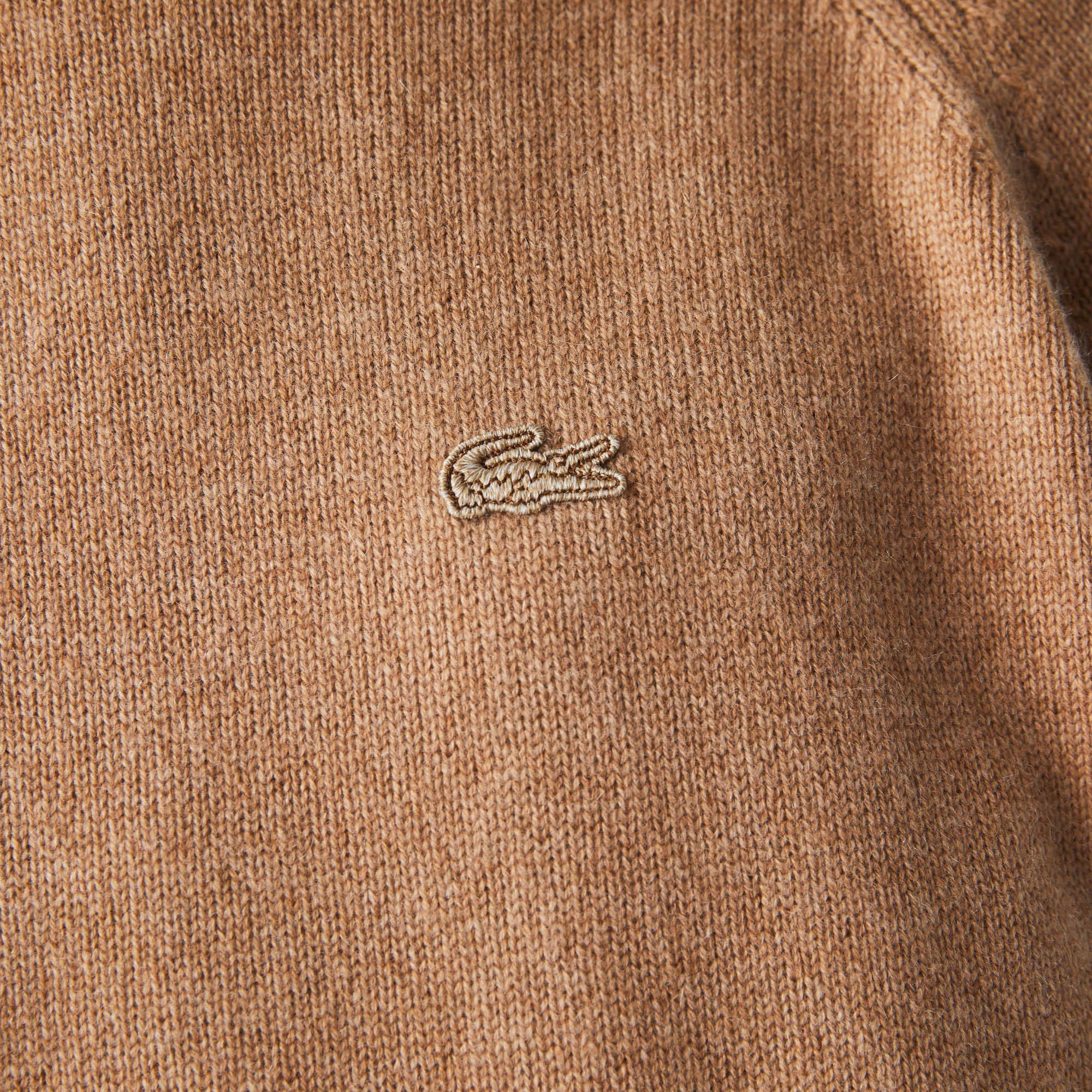 Lacoste damski sweter wełniany z okrągłym dekoltem