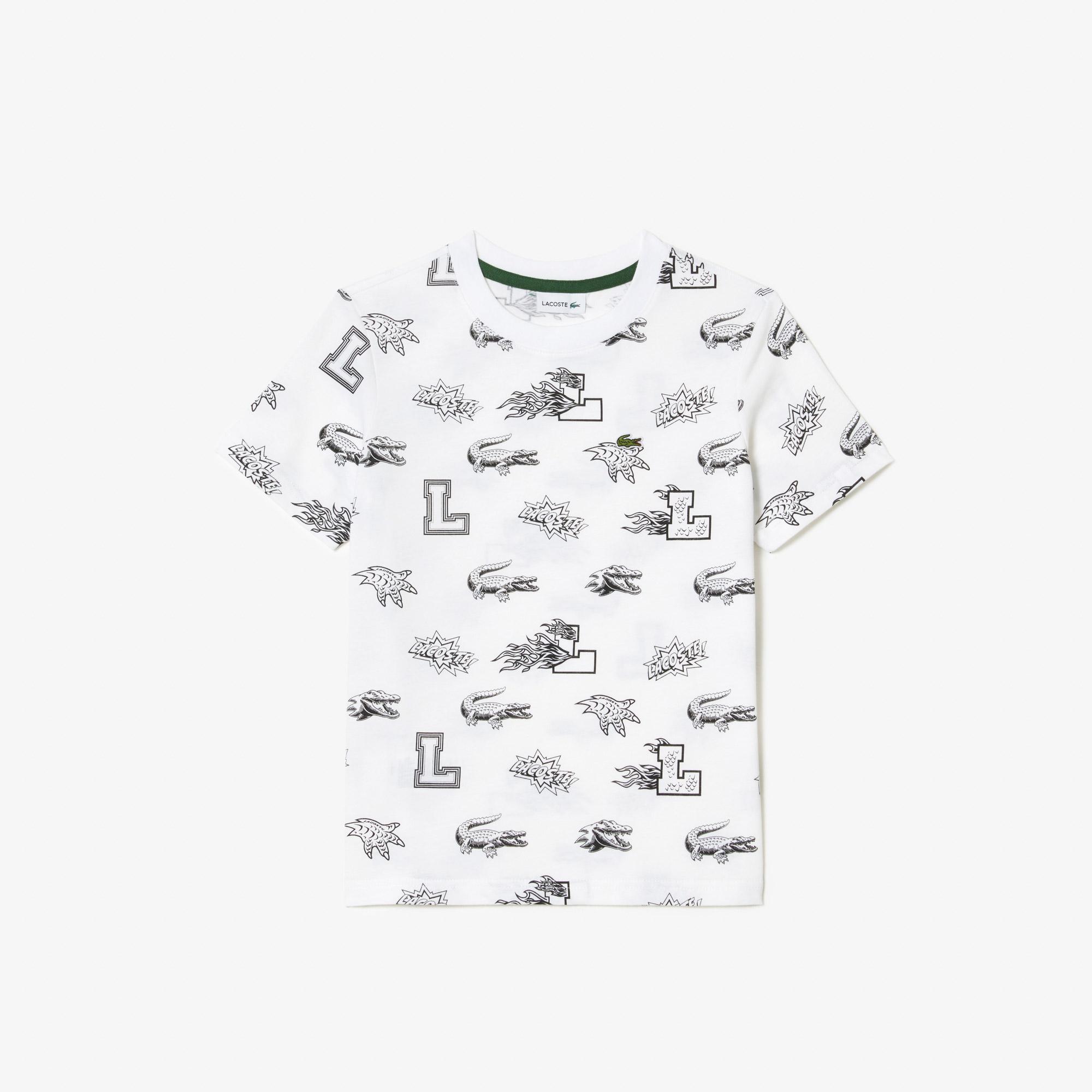 Lacoste dziecięcy T-shirt z bawełny organicznej ze spersonalizowanym nadrukiem