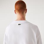 Lacoste unisex T-shirt z bawełny organicznej z dużym logo krokodyla Loose Fit