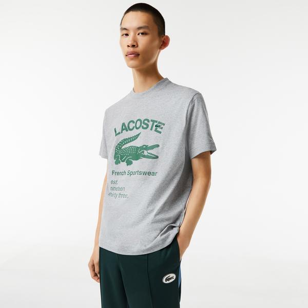 Lacoste męski T-shirt z logo krokodyla Relaxed Fit