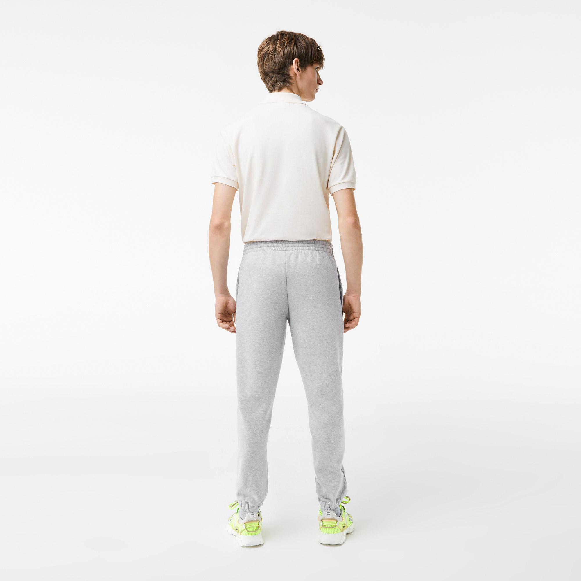 Lacoste męskie spodnie sportowe w bloki kolorystyczne z polaru z bawełny czesanej