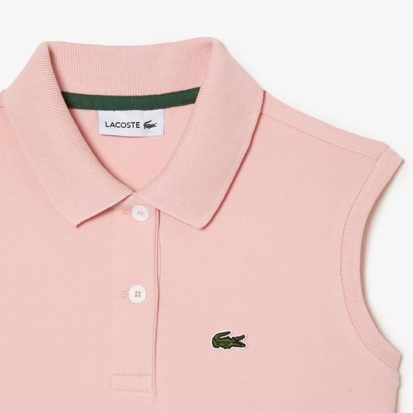 Lacoste Girls’  Fit and Flare Stretch Piqué Polo Dress