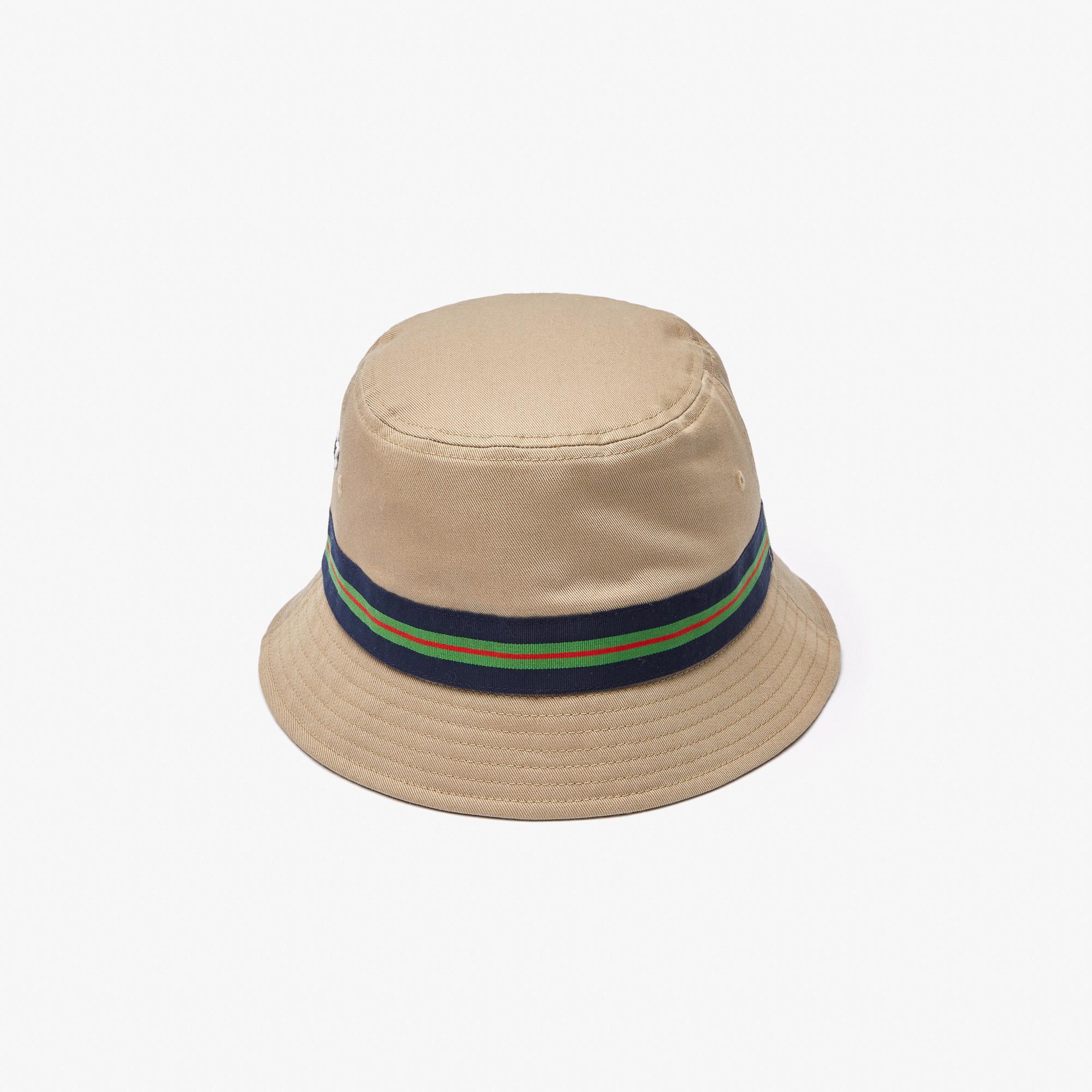 Lacoste kapelusz typu bucket hat unisex z bawełny organicznej z paskiem w prążki