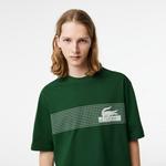 Lacoste męski T-shirt z tenisowym nadrukiem Loose Fit